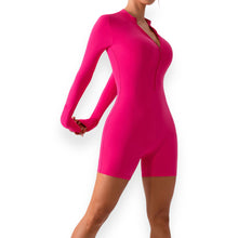 Load image into Gallery viewer, Hailey Half Zip Long Sleeve Active Romper
