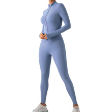 Load image into Gallery viewer, Hailey Half Zip Mock Neck Active Jumpsuit
