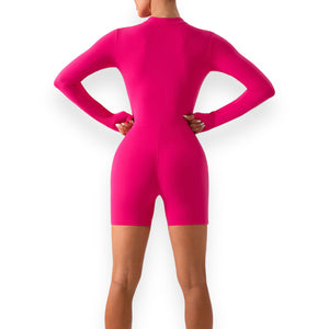 Hailey Half Zip Long Sleeve Active Romper