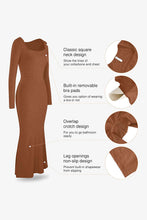 Load image into Gallery viewer, Body Baby Built-In Shapewear Square Neck Long Sleeve Maxi Dress
