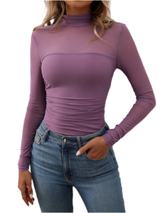 Toni Mock Neck Long Sleeve Top