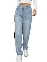 Load image into Gallery viewer, Linda Asymmetric Waist Jeans with Pockets
