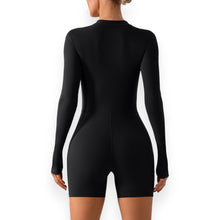 Load image into Gallery viewer, Hailey Half Zip Long Sleeve Active Romper
