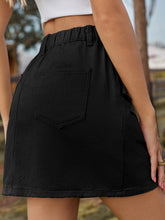 Load image into Gallery viewer, Zahra Pocketed Buttoned Mini Denim Skirt
