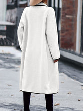 Load image into Gallery viewer, Monika Full Size Contrast Trim Long Sleeve Coat with Pockets
