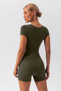 Gianna Square Neck Cap Sleeve Active Romper