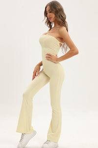 Anyah Lace-Up Strapless Jumpsuit