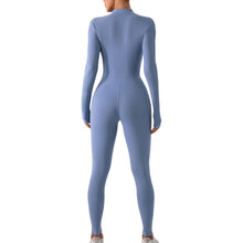 Load image into Gallery viewer, Hailey Half Zip Mock Neck Active Jumpsuit
