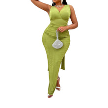 Load image into Gallery viewer, Sexy Back Plus Size Backless Ruched Dress
