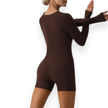 Load image into Gallery viewer, Gianna Square Neck Long Sleeve Active Romper
