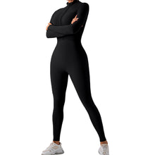 Load image into Gallery viewer, Hailey Half Zip Mock Neck Active Jumpsuit
