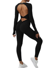 Load image into Gallery viewer, Gloss Twisted Backless Long Sleeve Jumpsuit
