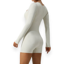 Load image into Gallery viewer, Gianna Square Neck Long Sleeve Active Romper
