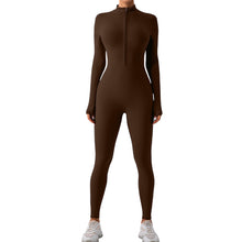 Load image into Gallery viewer, Hailey Half Zip Mock Neck Active Jumpsuit
