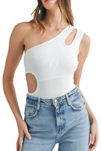 Load image into Gallery viewer, Isabelle One Shoulder Ribbed Cutout Bodysuit
