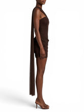 Load image into Gallery viewer, Elena Asymmetrical One-Shoulder Ruched Mini Dress
