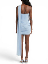 Load image into Gallery viewer, Elena Asymmetrical One-Shoulder Ruched Mini Dress

