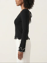 Load image into Gallery viewer, Glowzy Lettuce Hem Tie Back Long Sleeve T-Shirt
