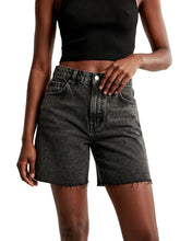 Load image into Gallery viewer, Poshra Raw Hem High Waist Denim Shorts

