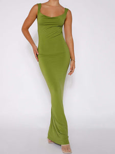 Claudia Backless Wide Strap Maxi Dress