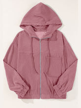 Load image into Gallery viewer, Corin Drawstring Zip Up Long Sleeve Hooded Jacket
