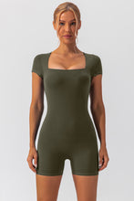 Load image into Gallery viewer, Gianna Square Neck Cap Sleeve Active Romper
