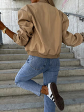 Load image into Gallery viewer, Essence Baseball Collar Dropped Shoulder Jacket
