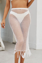 Load image into Gallery viewer, Malia Fringe Openwork High Waist Swim Skirt
