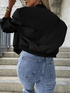 Essence Baseball Collar Dropped Shoulder Jacket