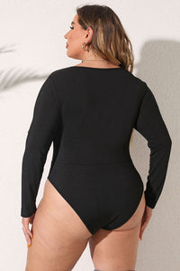 Mel Plus Size Round Neck Long Sleeve Bodysuit