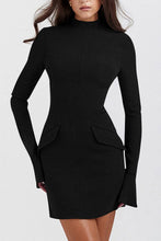 Load image into Gallery viewer, Astoria Mock Neck Long Sleeve Mini Dress
