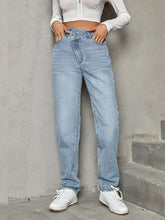 Load image into Gallery viewer, Linda Asymmetric Waist Jeans with Pockets
