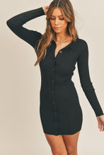 Load image into Gallery viewer, Alta Button Up Ribbed Mini Shirt Dress
