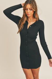 Alta Button Up Ribbed Mini Shirt Dress