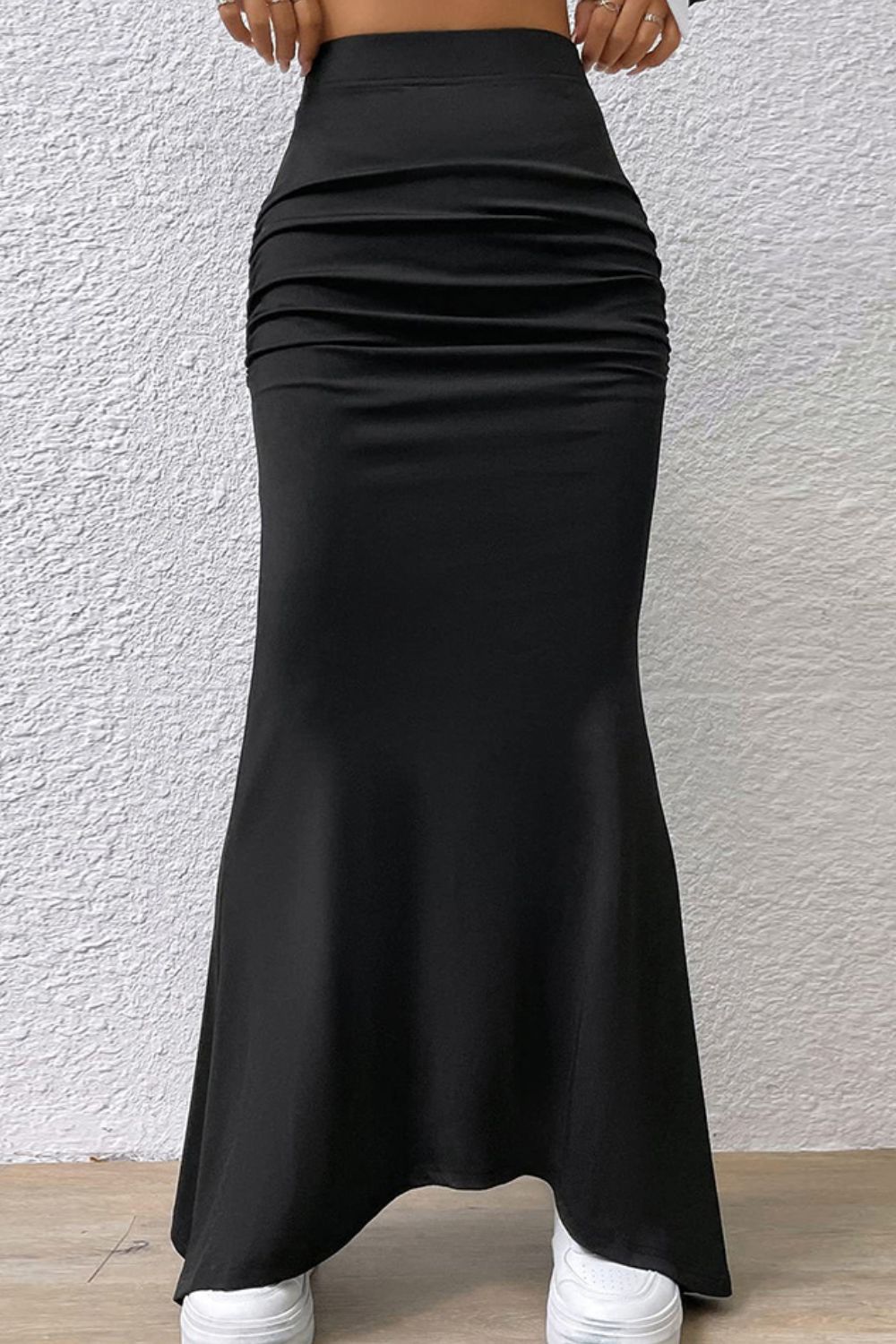 Wendy Ruched Maxi Trumpet Skirt