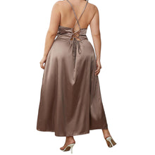 Load image into Gallery viewer, Plus Size Lace-Up Split Night Dress
