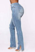 Load image into Gallery viewer, Gigi Distressed Slit Jeans
