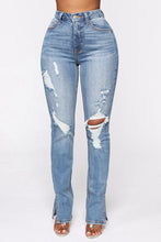 Load image into Gallery viewer, Gigi Distressed Slit Jeans
