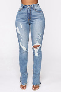 Gigi Distressed Slit Jeans