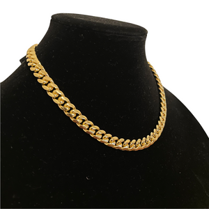 10MM CURBED CUBAN LINK NECKLACE - GOLD