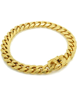 10MM CURBED CUBAN LINK BRACELET - GOLD