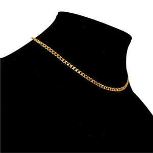 3MM CUBAN LINK NECKLACE - GOLD