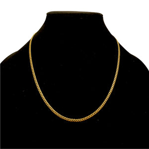 3MM CURBED CUBAN LINK NECKLACE - GOLD