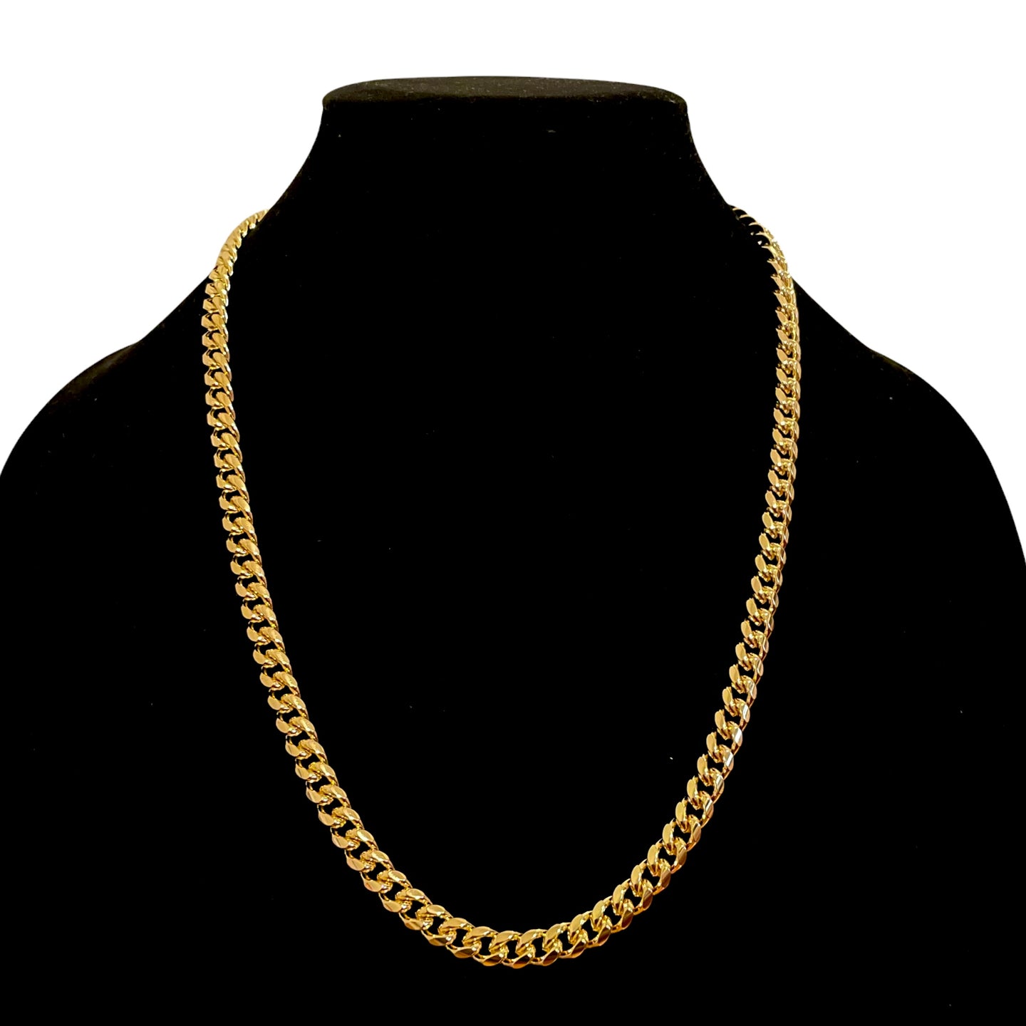 8MM CURBED CUBAN LINK NECKLACE - GOLD