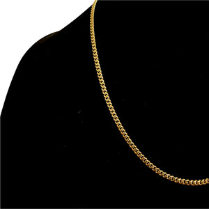 3MM CURBED CUBAN LINK NECKLACE - GOLD