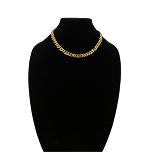 10MM CURBED CUBAN LINK NECKLACE - GOLD